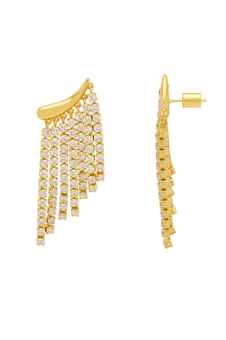 Stylish Tiered Tennis Chain Drop Earrings for Women - Perfect for Parties, Date Nights & Special Occasions