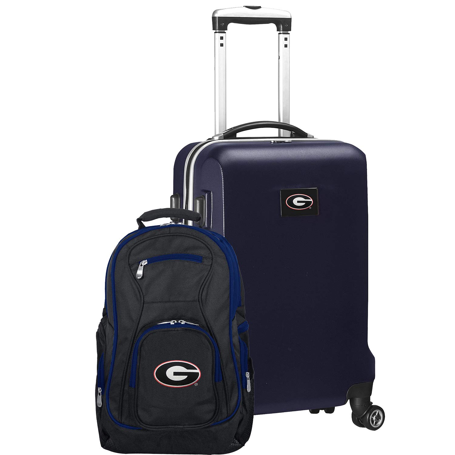 NCAA Deluxe 2-Piece Backpack & Carry-On Luggage Set in Navy Blue - Perfect for College Students, Travel & Sports Gear Storage
