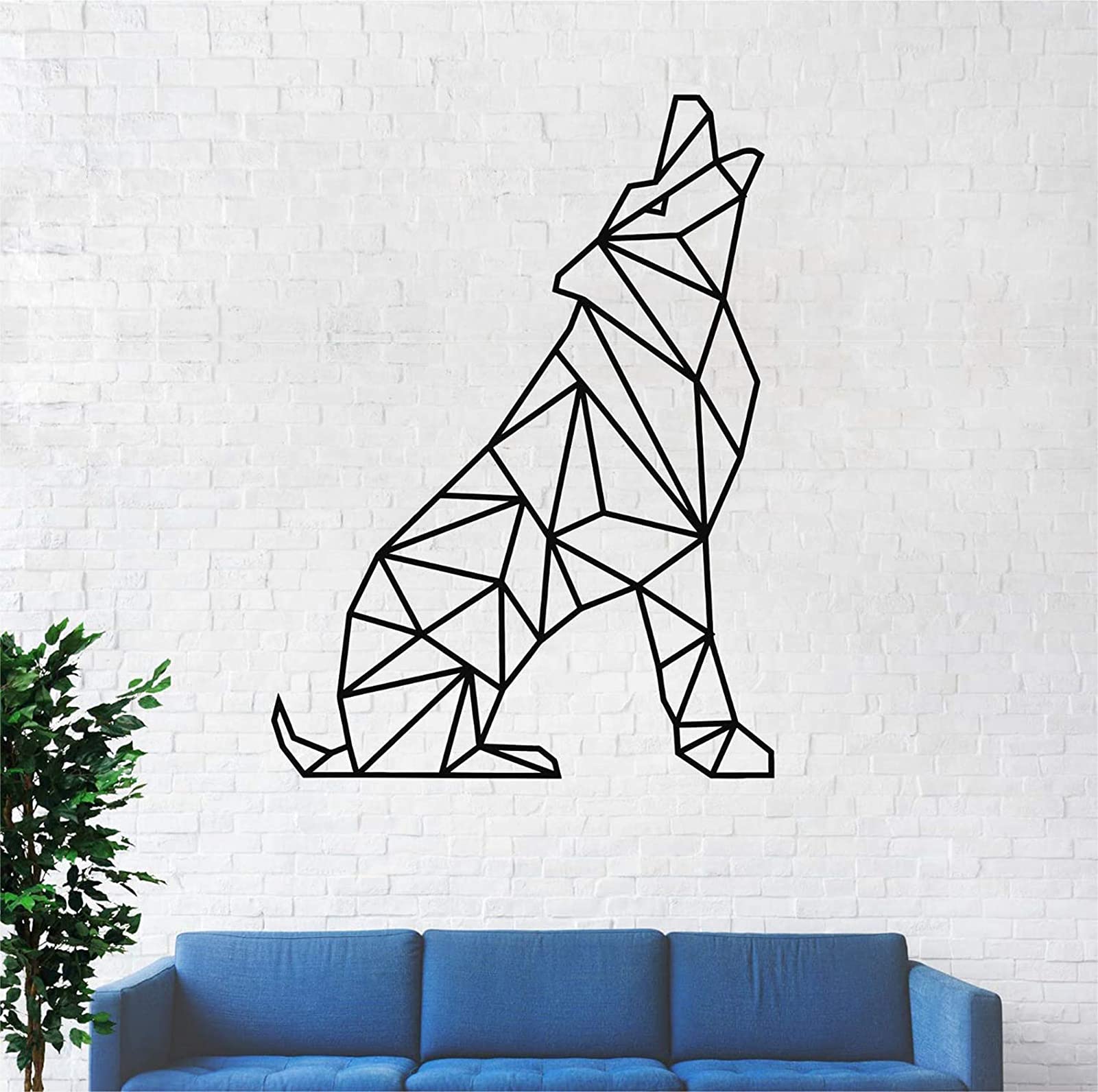 Metal Wolf Wall Art - Geometric Wolf Sculpture Decor for Home & Office - 5 Sizes - Perfect for Living Room, Bedroom, Man Cave & Gift Giving