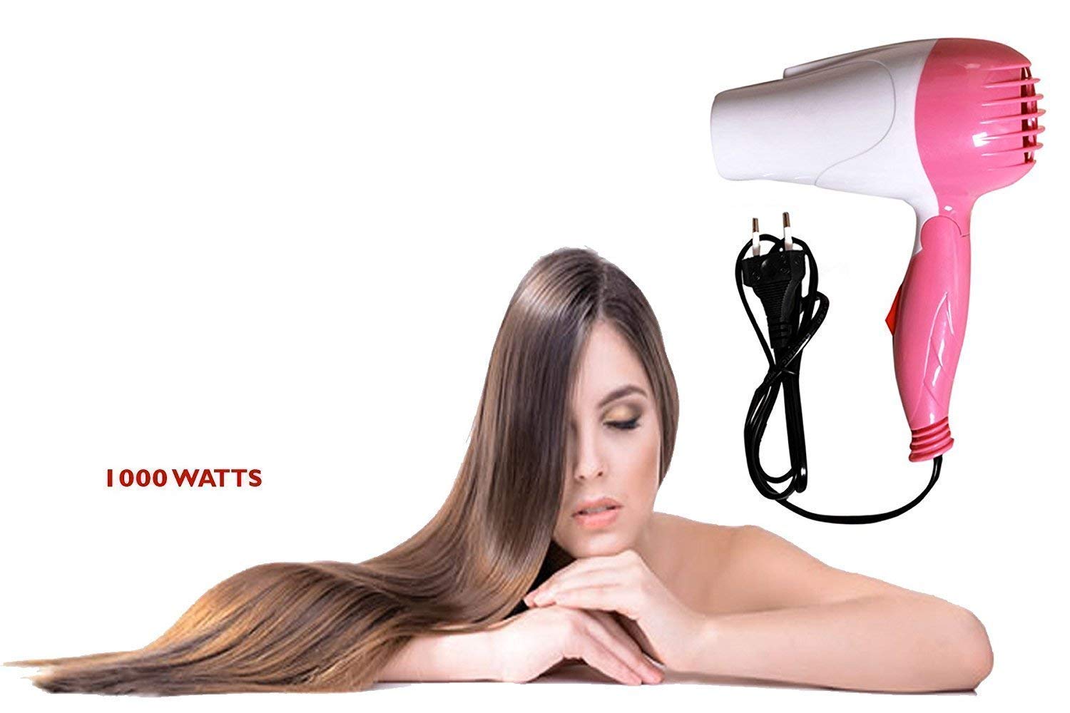 SHENKY Professional 1000W Foldable Hair Dryer for Travel & Home Use - Fast Drying & Lightweight Hair Styling Tool for Salon-Quality Results