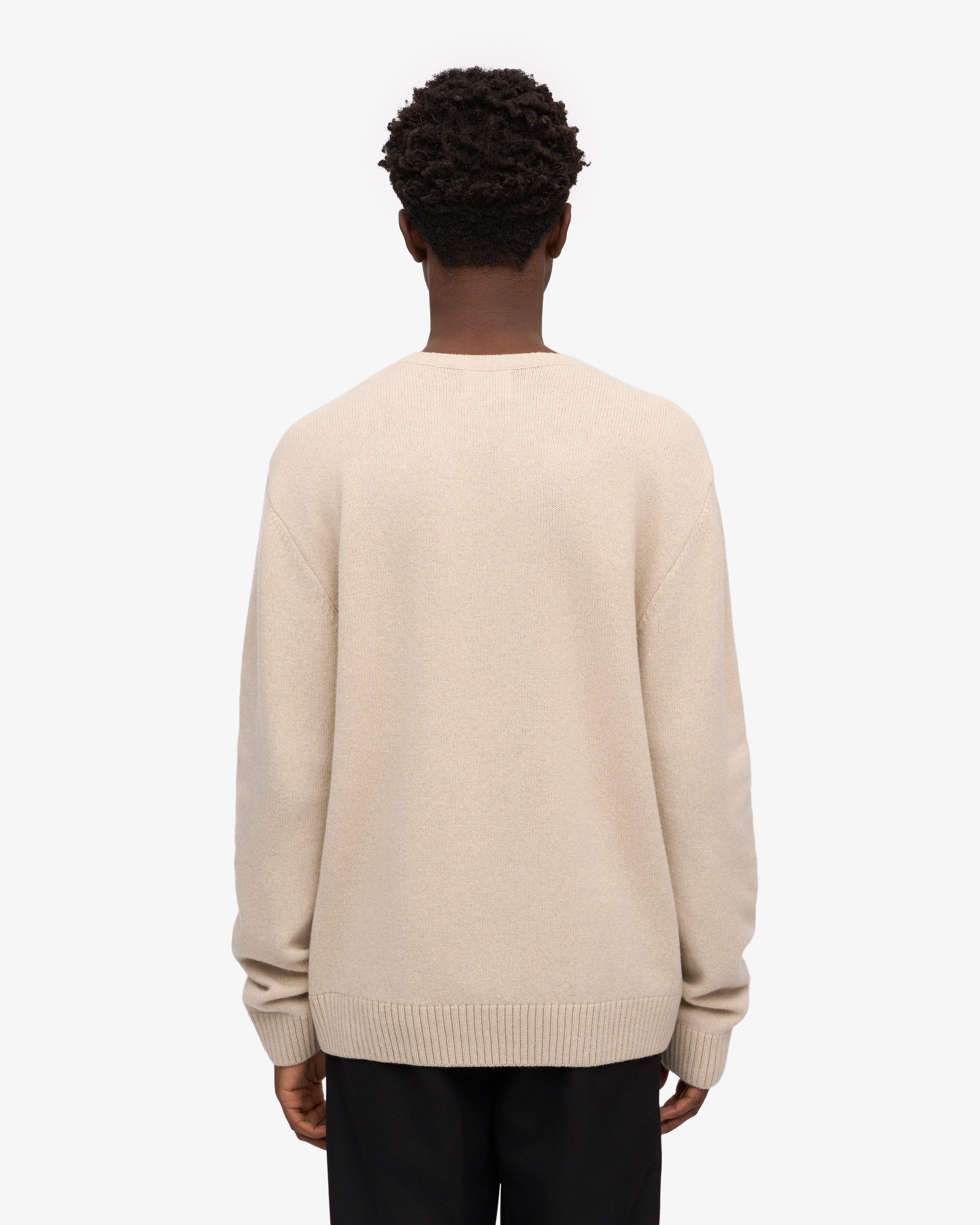Classic Merino Wool Crew Neck Sweater for Men & Women | Soft Ivory White Winter Pullover | Perfect for Cold Weather, Office Wear & Casual Outfits
