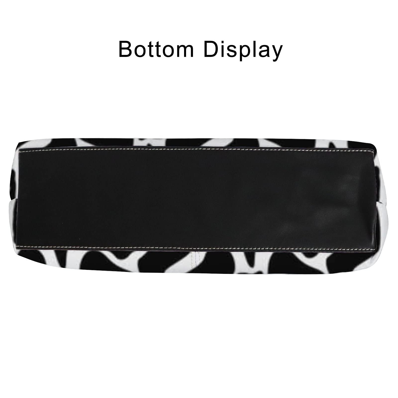 Stylish Black and White Cow Print Leather Tote Bag for Women - Fashionable Crossbody & Work Handbag with Zipper | Perfect for Office, Travel & Daily Use
