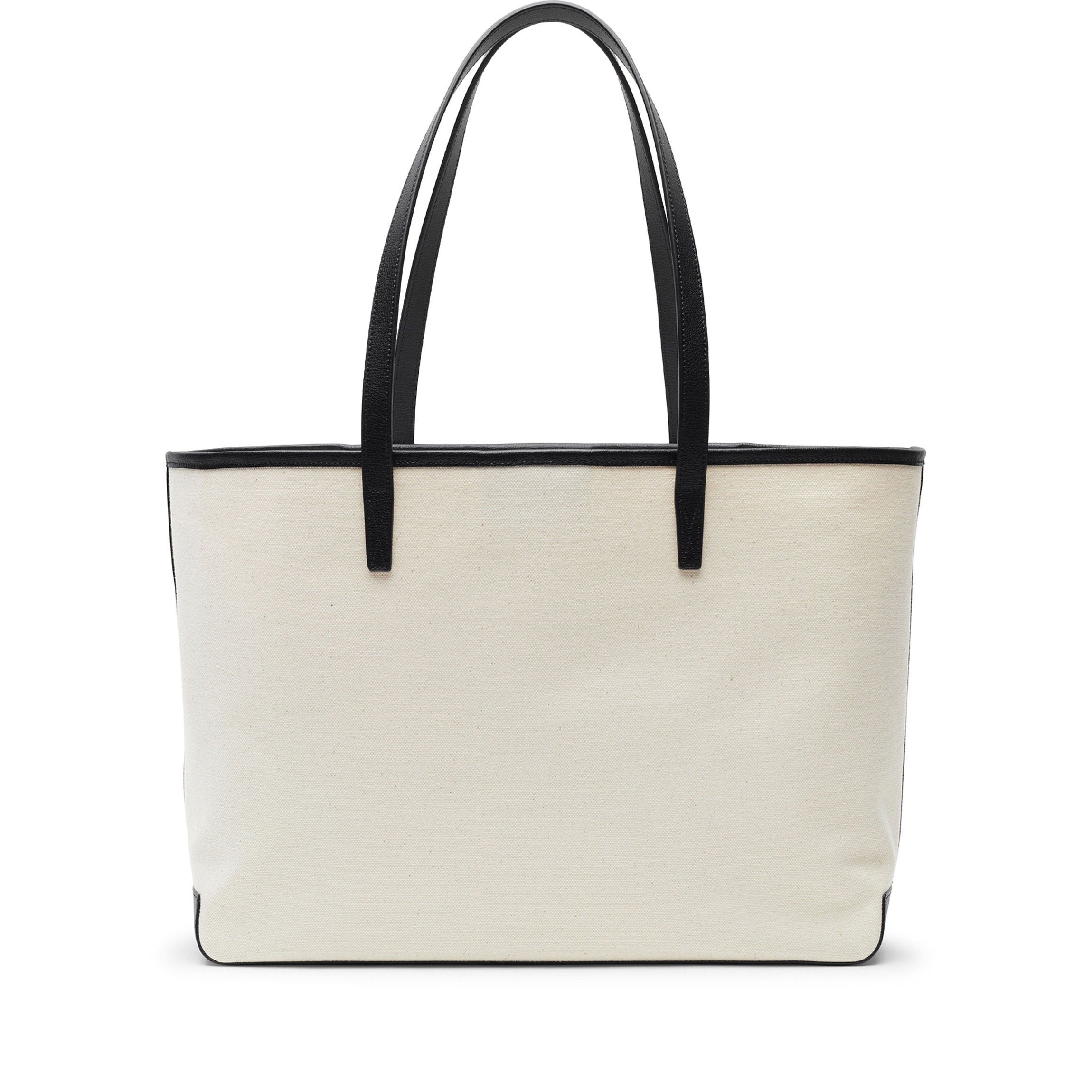 Belmont Canvas Tote Bag - Natural & Black Color - Stylish & Durable for Work, Travel & Everyday Use