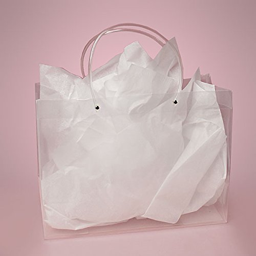 Paper Mart Clear Handle Gift Bags 8x4x10 Inches - Pack of 25 | Perfect for Party Favors, Wedding Gifts & Retail Packaging