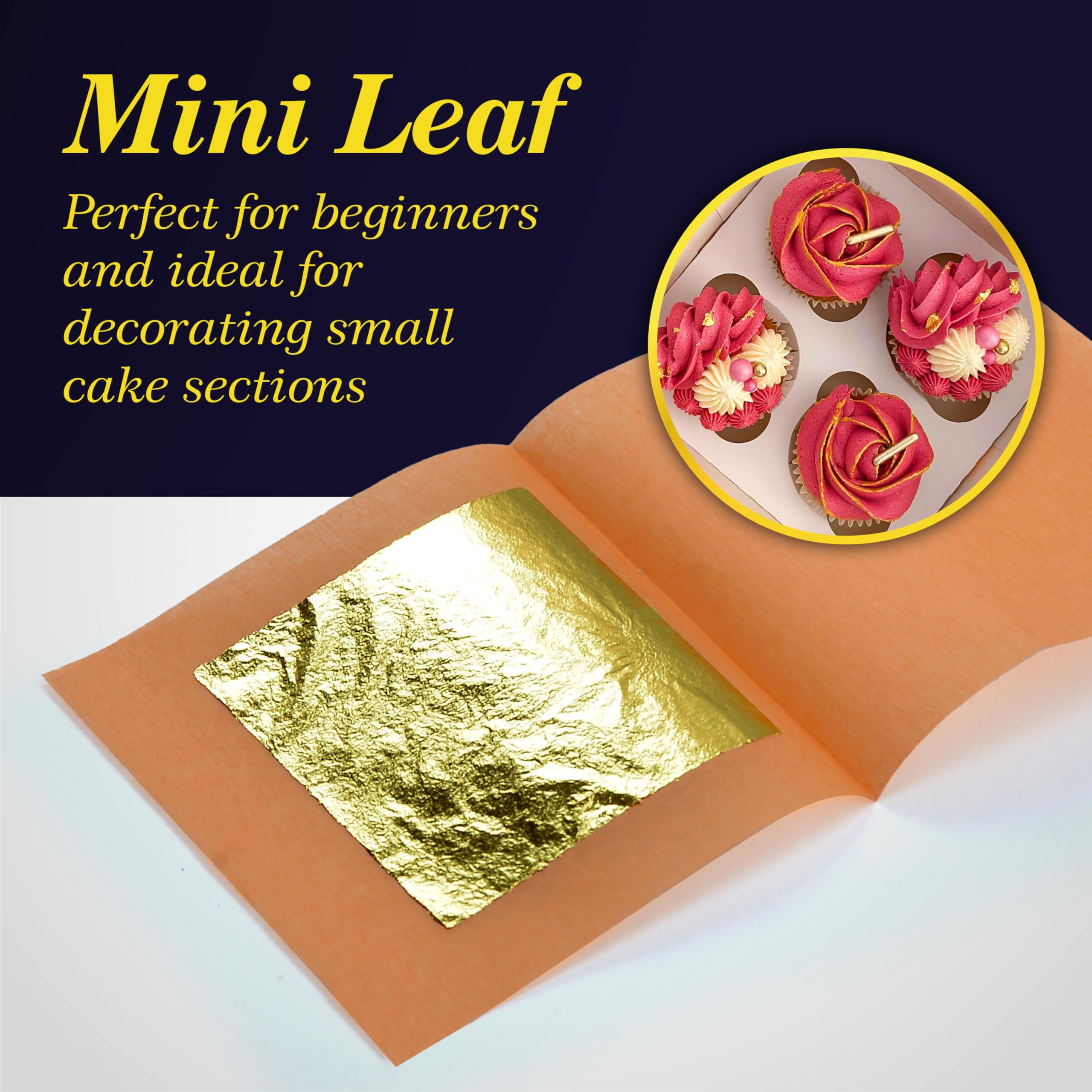 24K Edible Gold Leaf Sheets - Barnabas Blattgold Premium Cake Decorations for Cupcakes, Desserts & Chocolate (1.5 Inches, 48 Interleaf Sheets) - Perfect for Wedding Cakes, Birthday Parties & Gourmet Baking