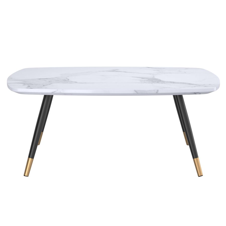 Modern Marble-Look Rectangular Coffee Table - Stylish & Durable Living Room Centerpiece for Home Decor