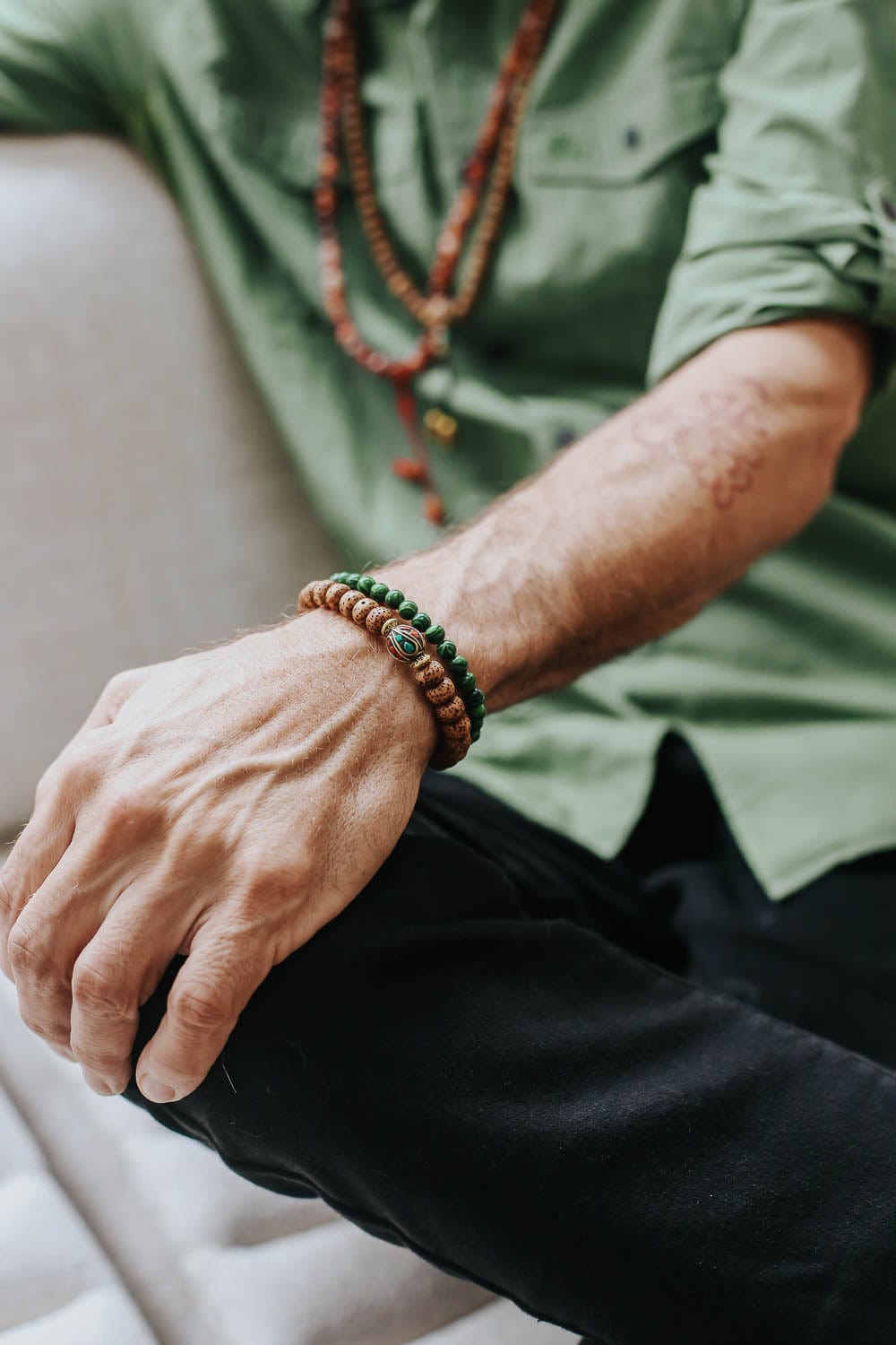 Divine Rebirth Lotus Seed Wrist Mala - Buddhist Prayer Beads Bracelet for Meditation, Yoga & Spiritual Healing | Handmade Natural Wood Beads
