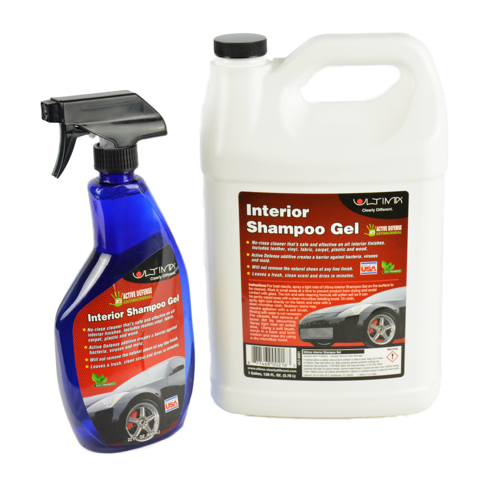 Ultima Interior Shampoo Gel for Cars & SUVs - Deep Cleaning Auto Upholstery Shampoo - Leather & Fabric Cleaner for Seats, Carpets & Mats - Safe for All Vehicle Interiors