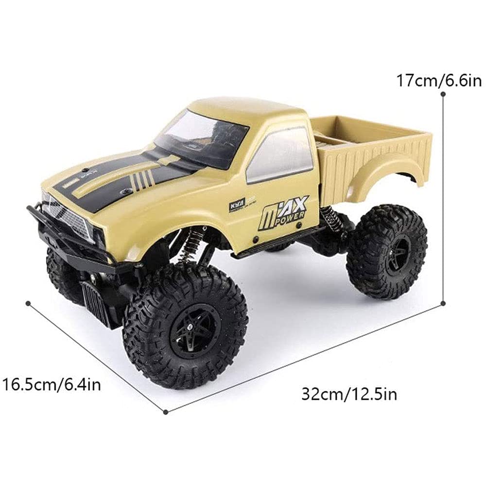 2.4Ghz Wireless Remote Control Monster Truck - All Terrain 4WD Off-Road RC Rock Crawler Toy for Boys Ages 8+ | Durable RC Car for Outdoor Play, Backyard Racing & Birthday Gifts for Kids