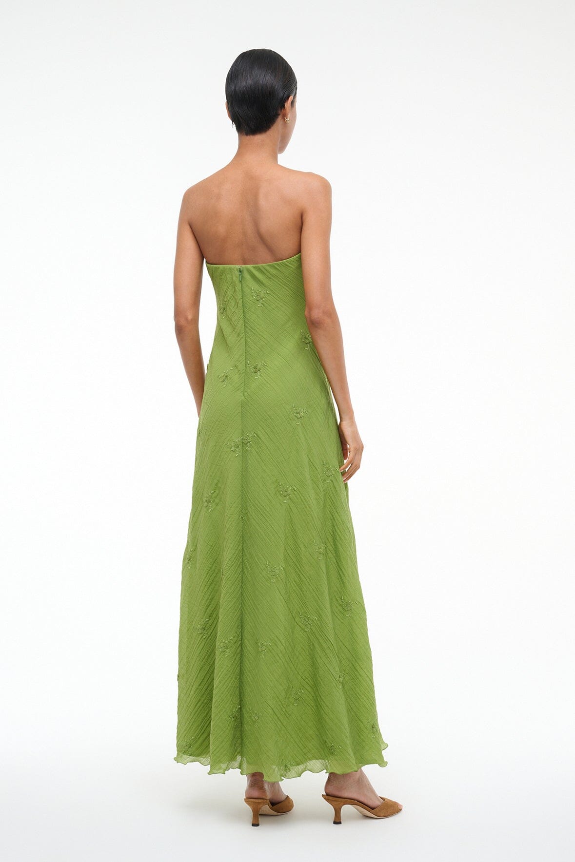 Cassie Dress in Garden Green - Flowy Summer Midi Dress for Women | Perfect for Garden Parties, Brunch & Casual Outings