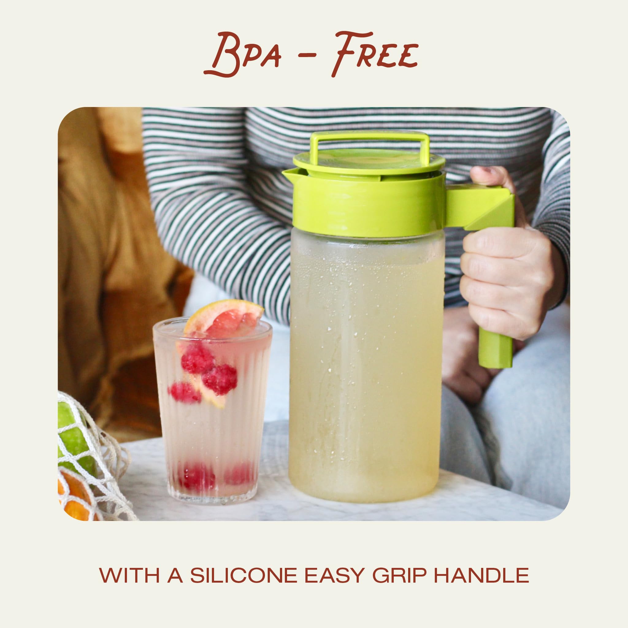 Takeya Premium Iced Tea Maker with Patented Flash Chill Technology | 1 Quart BPA-Free Pitcher | Made in USA | Avocado Green | Perfect for Home, Office & Outdoor Use