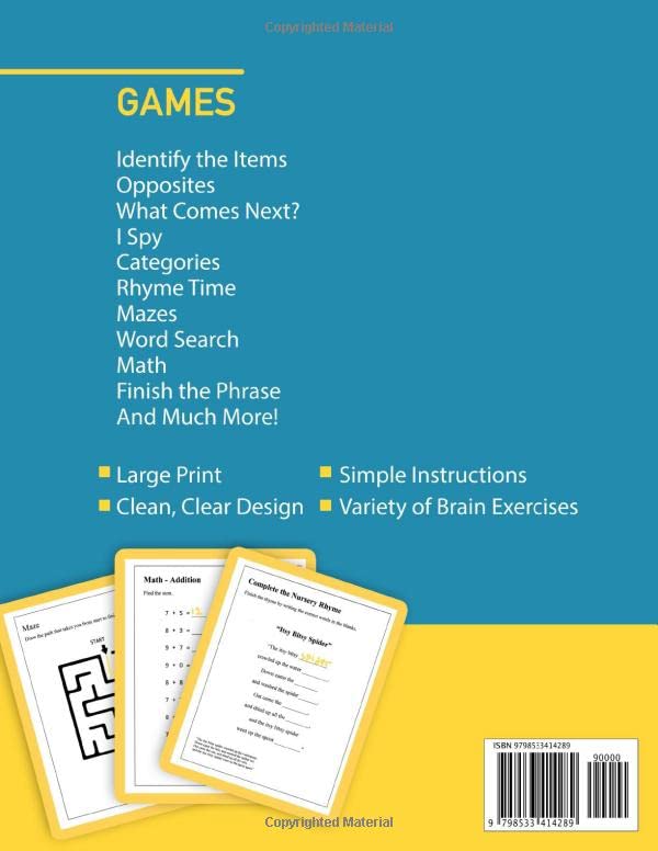 Fun Brain Games for Adults Volume 1 - Memory & Logic Puzzles for Stress Relief & Cognitive Training - Perfect for Home, Office & Travel Entertainment