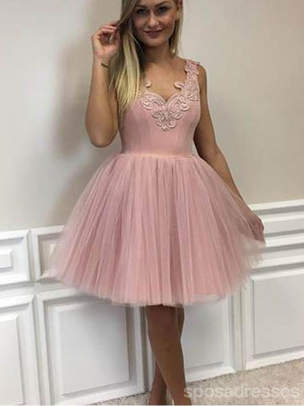 Elegant Dusty Pink V-Neck Lace Short Homecoming Dress for Women - CM594 | Perfect for Prom, Party, Wedding Guest & Special Occasions