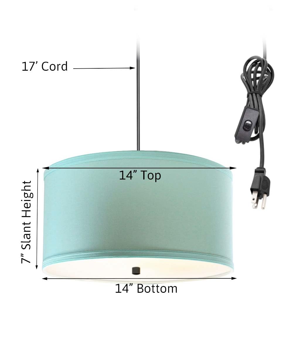 HomeConcept 2-Light Swag Plug-in Pendant Light Fixture - 14