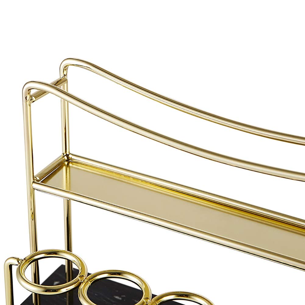 ASFD Gold Marble Makeup Organizer Case - Lipstick & Brush Holder for Vanity Drawer - Cosmetic Display Storage for Brushes, Lipsticks & Makeup Tools - Perfect for Home, Salon & Travel Beauty Organization