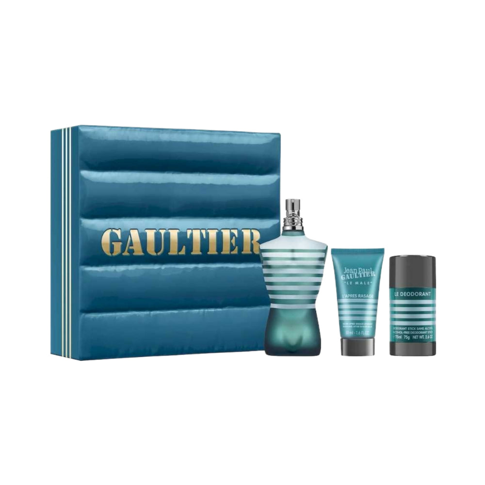 Jean Paul Gaultier Le Male 3-Piece Eau de Toilette Gift Set - 125ml Fragrance for Men | Perfect for Date Night, Special Occasions & Everyday Wear
