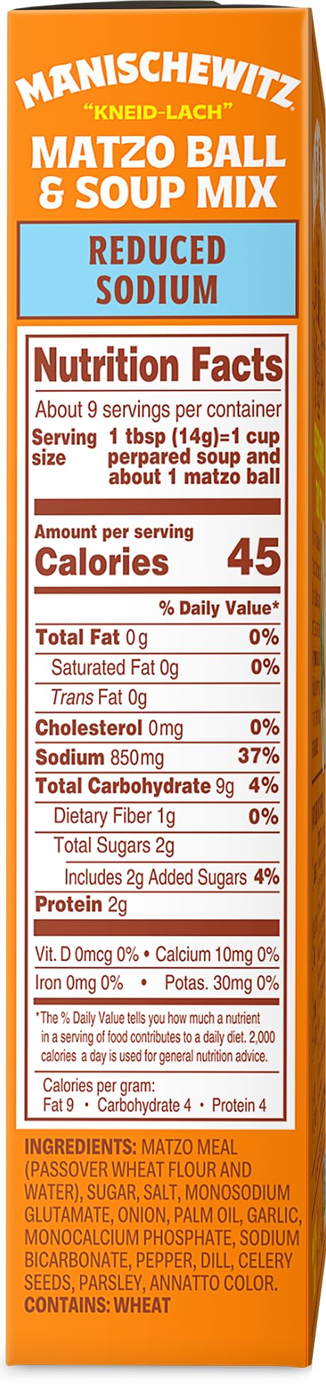 Manischewitz Reduced Sodium Matzo Ball & Soup Mix 4.5oz (3 Pack) - Kosher for Passover, No Artificial Colors or Preservatives - Quick & Easy Jewish Holiday Meal Solution for Family Dinners & Festive Gatherings