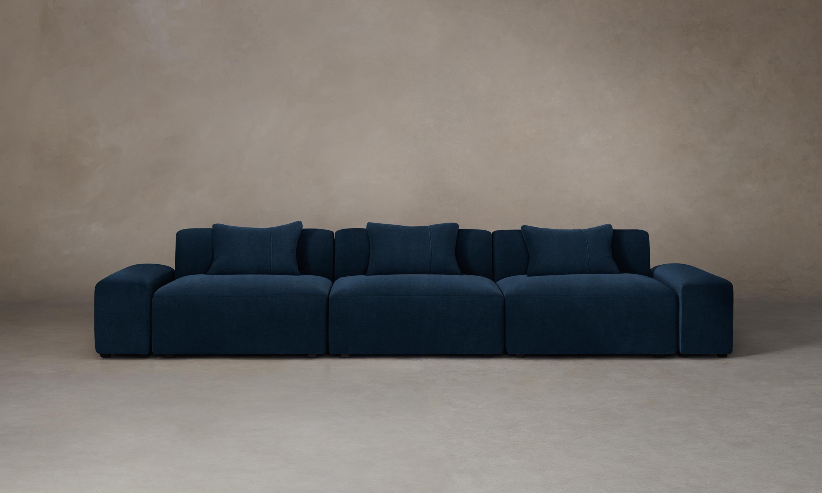 Breuer Modular Sectional Sofa - Performance Velvet Upholstery in Sapphire Blue - Perfect for Living Room, Lounge & Home Theater Seating