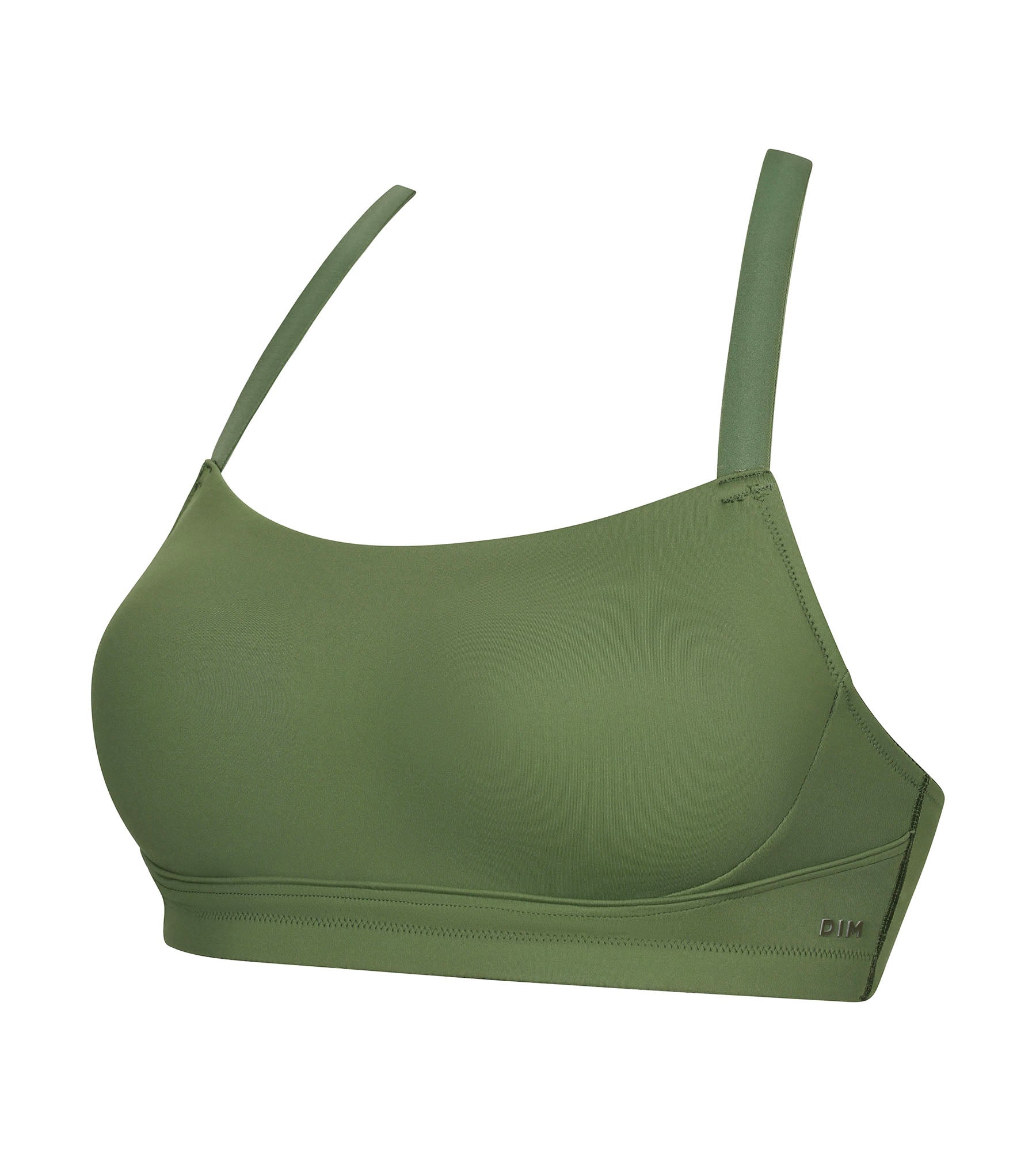 Sculpting Sports Bra in Khaki - Microfiber Support for Yoga, Running & Gym Workouts - DIM MOVE Activewear