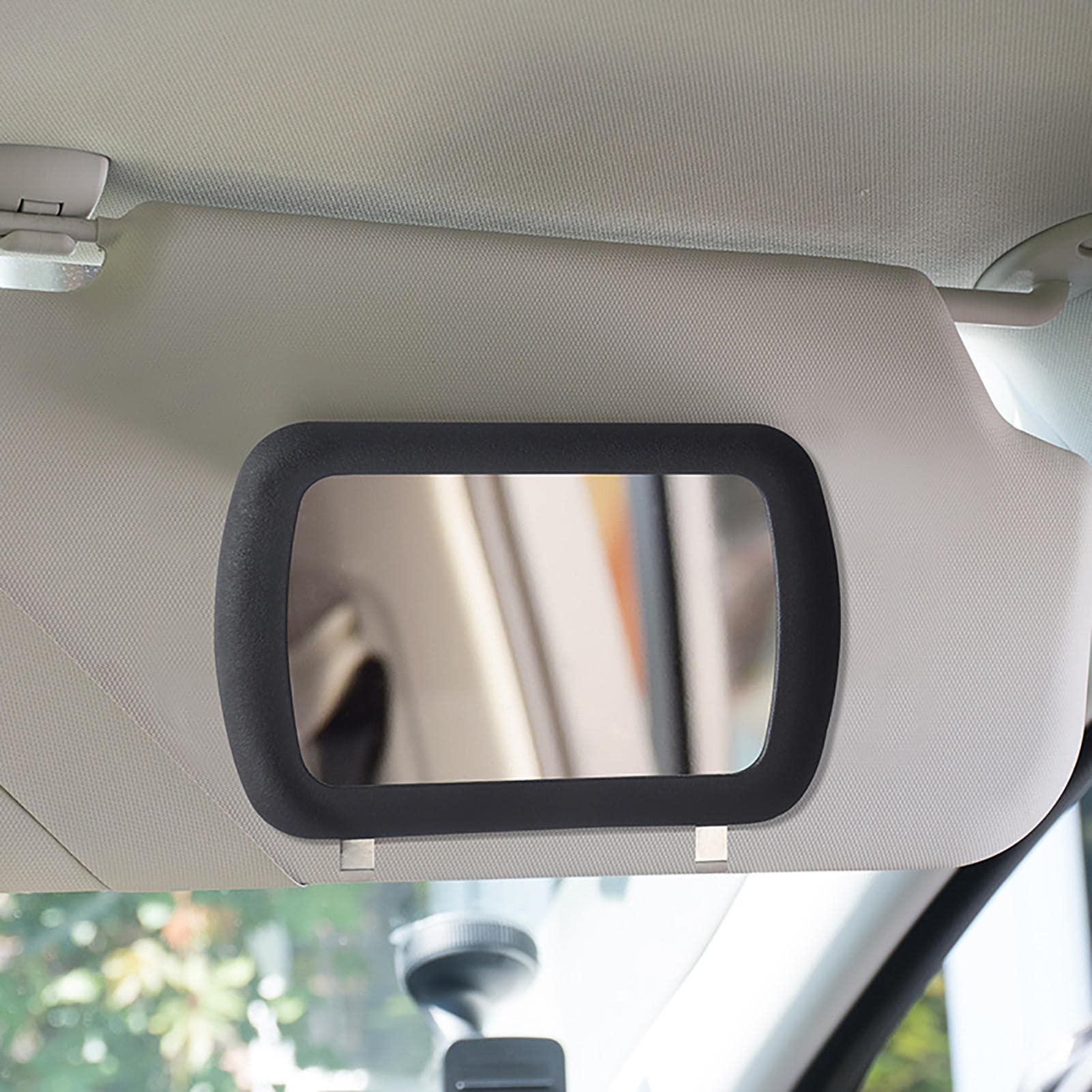 XGZ Car Visor Vanity Mirror - Sun Shading Cosmetic Organizer for Cars & Trucks | Black Auto Makeup Mirror with Sunshade | Perfect for On-the-Go Touchups & Sun Protection