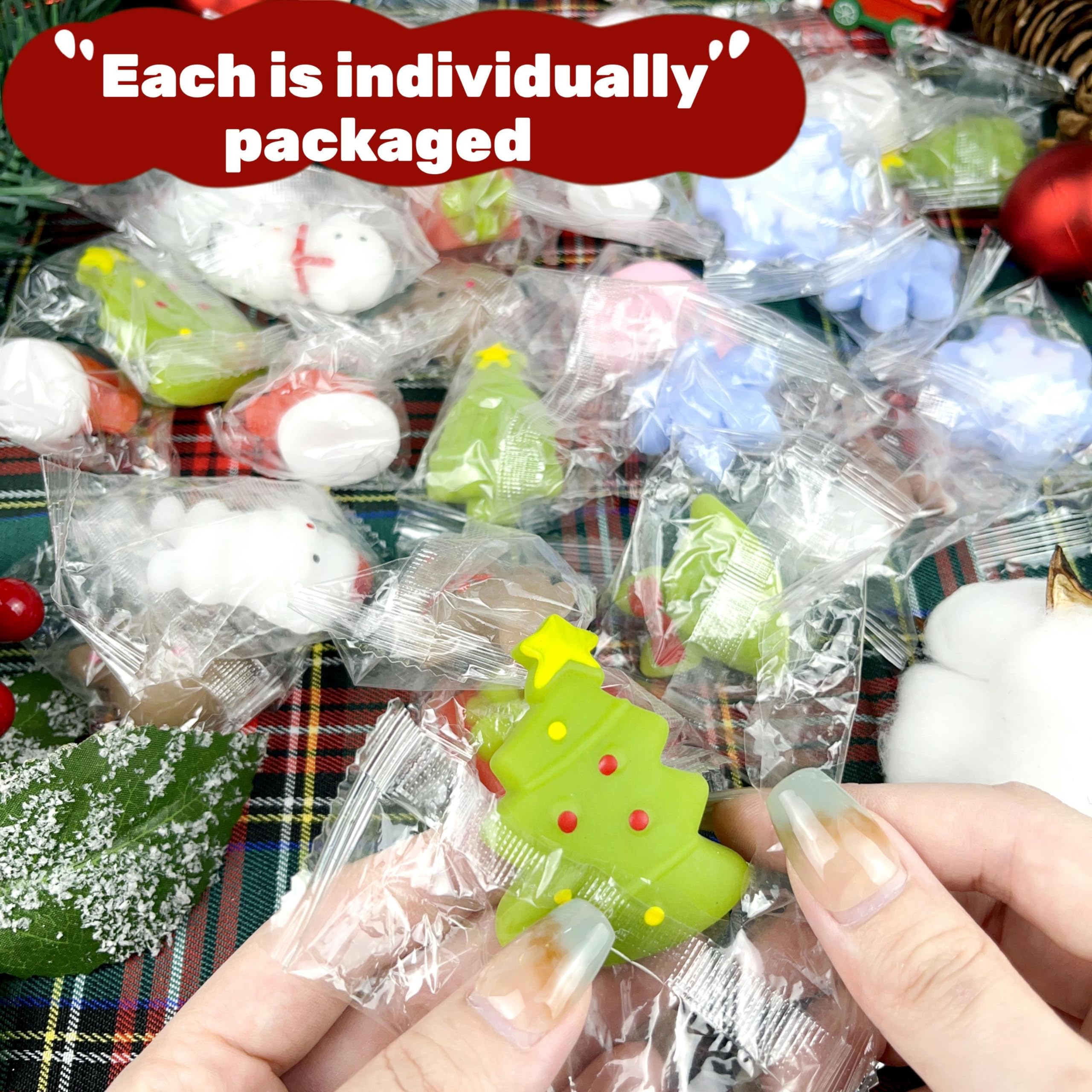 30 PCS Kawaii Mochi Squishy Toys - Soft Stress Relief Sensory Toys for Kids, Christmas Stocking Stuffers & Party Favors - Perfect for Birthday Gifts, Classroom Rewards and Anxiety Relief Playtime