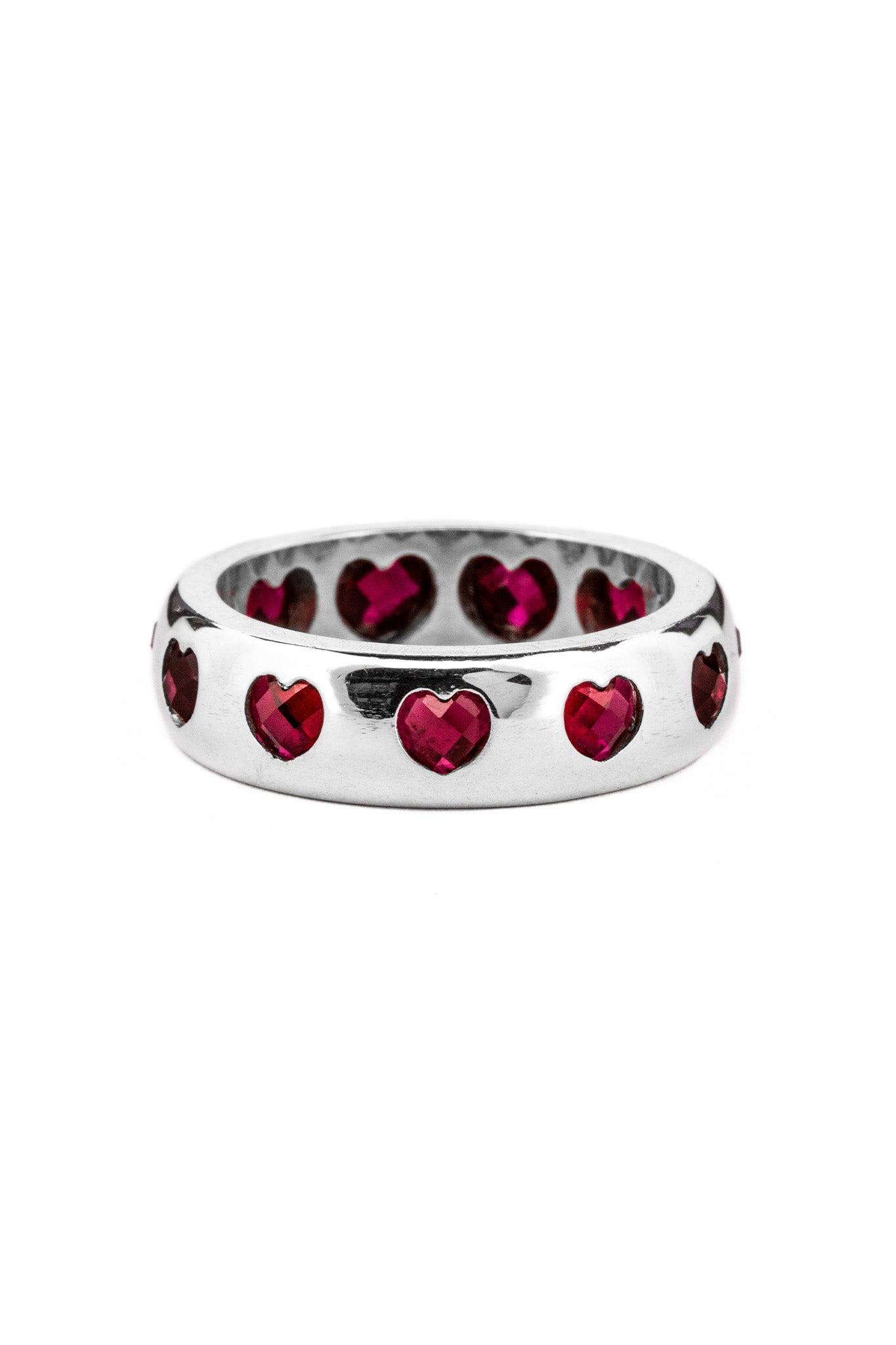 Hearts XO Ring with Genuine Ruby - Romantic Jewelry for Valentine's Day, Anniversary & Special Occasions