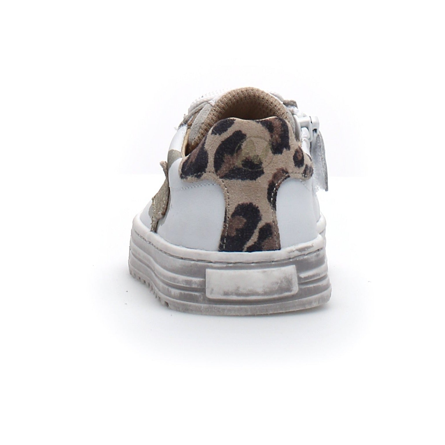 Naturino Kids' Kokie Zip Vitello Sneakers - White/Platinum | Comfortable School Shoes for Boys & Girls | Perfect for Daily Wear, Playground & Casual Outings