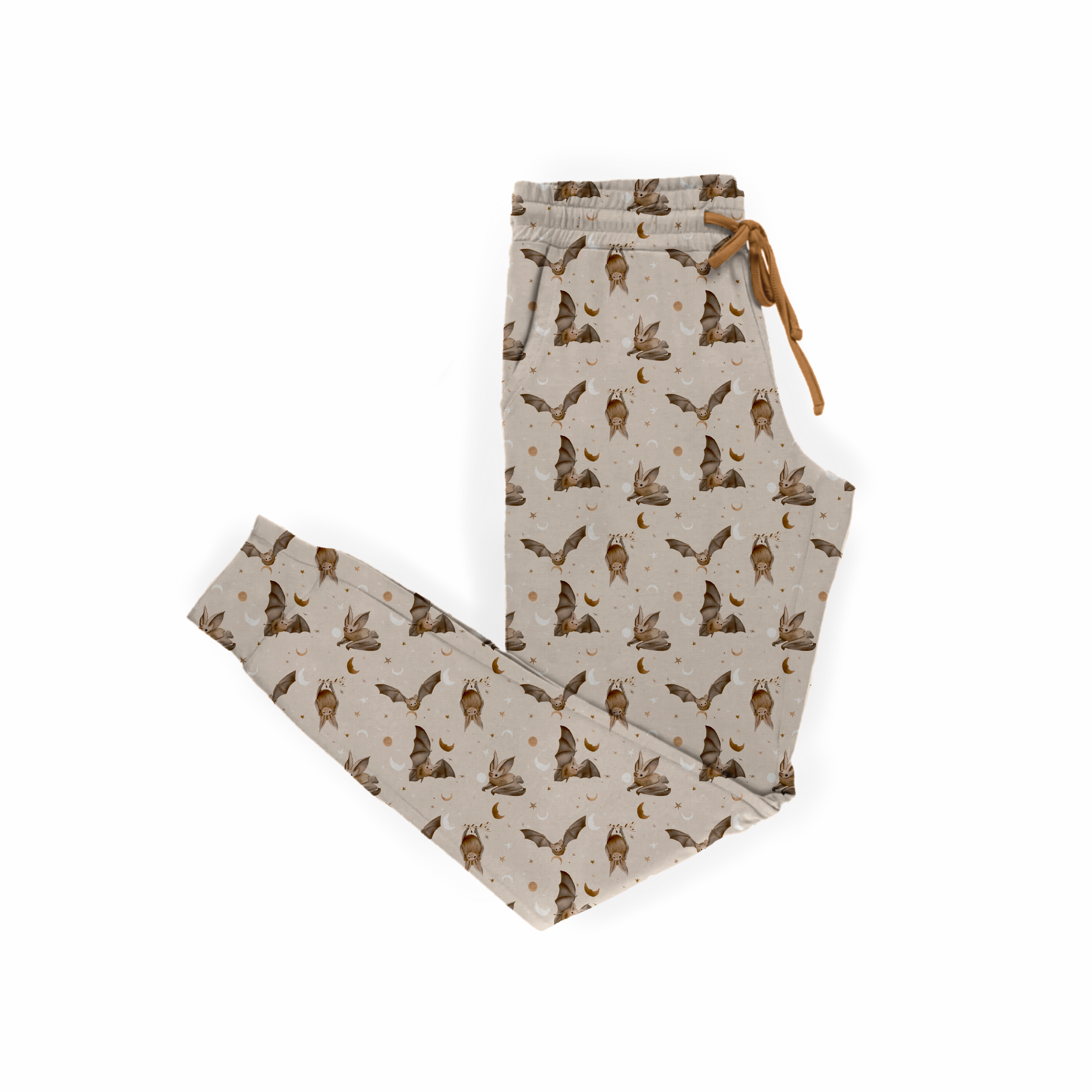 Lunar Bats Print Straight Leg Pajama Pants for Adults - Soft Sleepwear & Lounge Pants for Women & Men - Perfect for Cozy Nights, Relaxing at Home, and Gift Giving