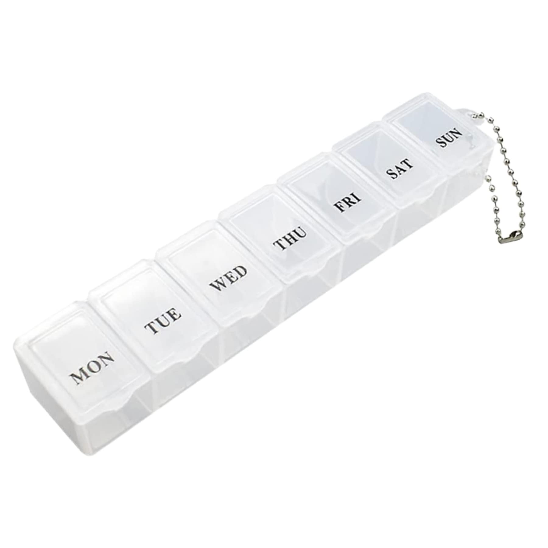 7-Day Weekly Pill Organizer with Travel Case - Portable Medicine Storage Box for Pills, Vitamins & Fish Oil | Daily Pill Dispenser (1x/Day) | Perfect for Home, Office & Travel Use (Clear)