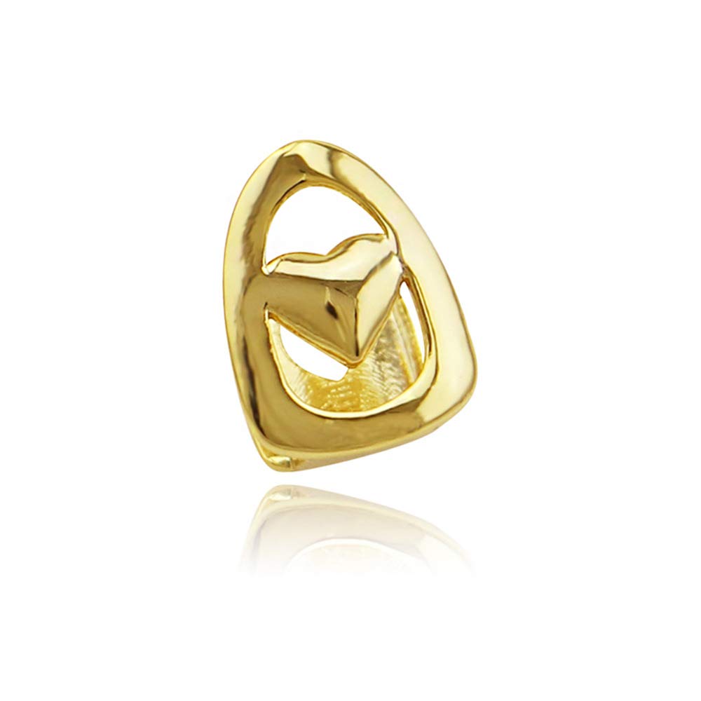 6PC Hollow Out Grillz Teeth Caps - Gold & Silver Hip Hop Grillz for Men & Women - Perfect for Parties, Concerts, and Rap Performances