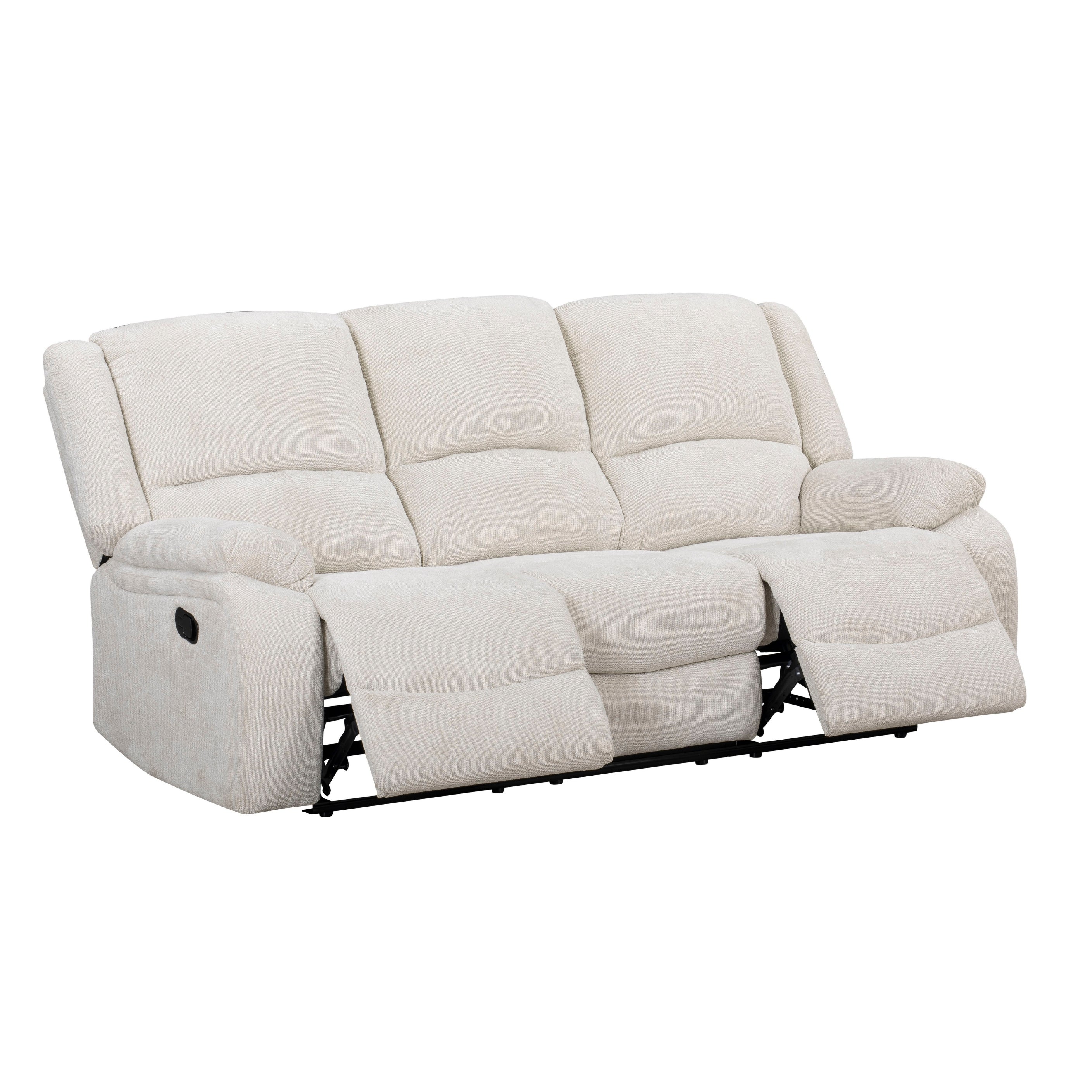 Roundhill Furniture Blitz Transitional Manual Reclining Sofa - Comfortable Living Room Couch for Small Spaces, Apartment & Home Theater Seating