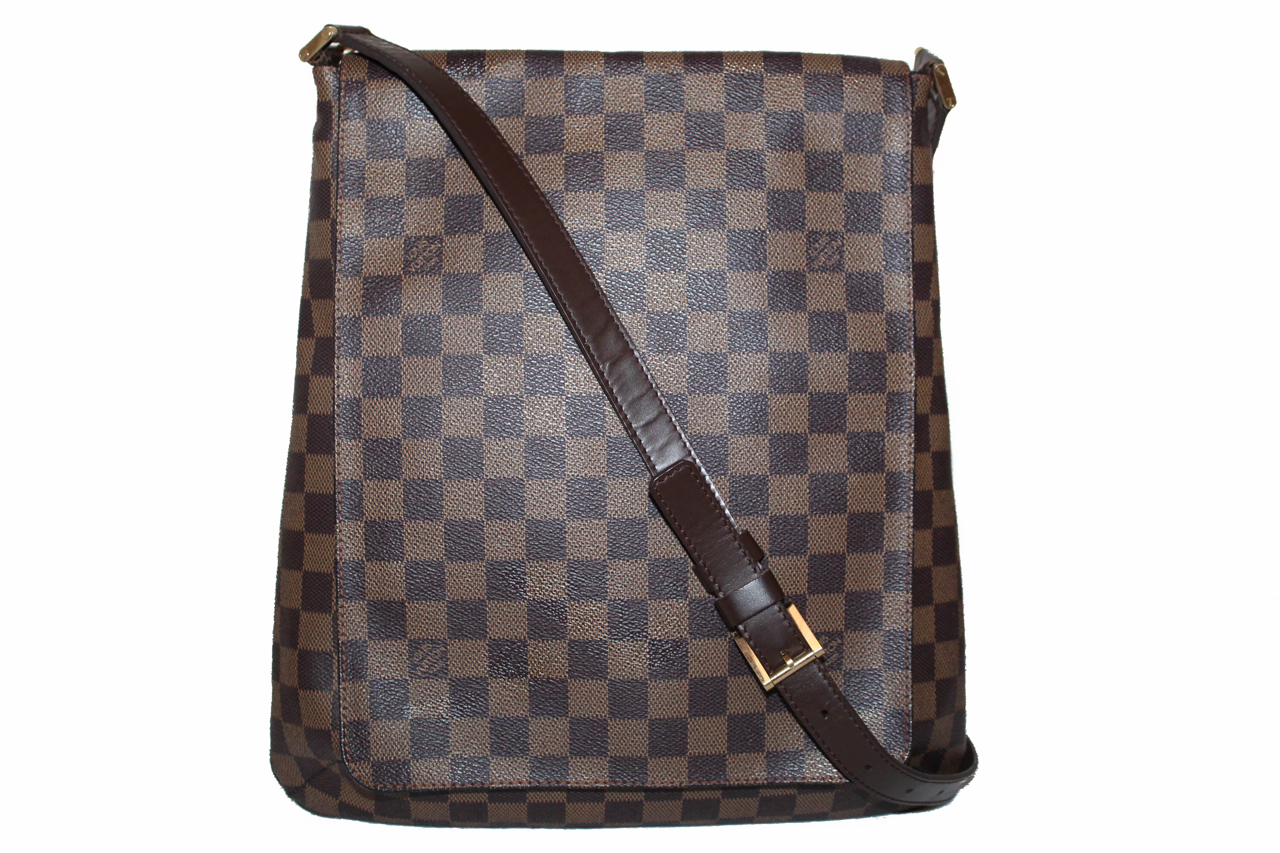Authentic Louis Vuitton Damier Ebene Musette GM Messenger Bag for Women - Luxury Designer Crossbody Shoulder Bag for Work, Travel & Everyday Use