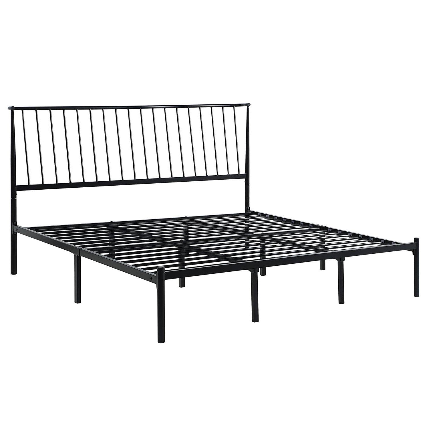 Augusta King Platform Bed Frame - Modern Black Wooden Bed with Sturdy Support | Perfect for Master Bedroom, Guest Room & Minimalist Home Decor
