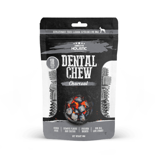 Absolute Holistic Petite Dental Dog Chews with Charcoal - Natural Teeth Cleaning Treats for Small Dogs - Perfect for Daily Oral Care & Fresh Breath