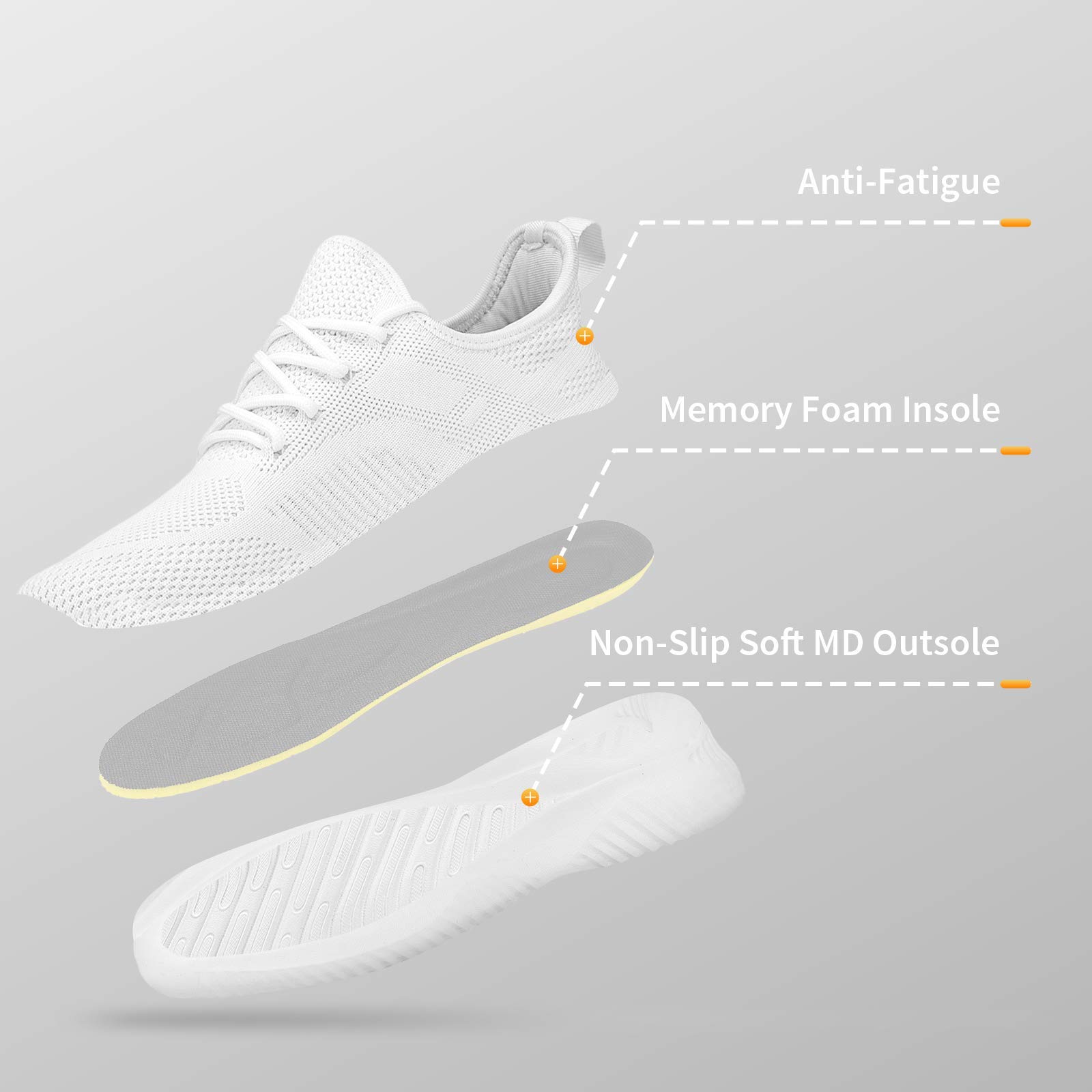 Men's Breathable Fashion Walking Shoes - Non-Slip Lightweight Sneakers for Comfortable Walking, Gym & Sports | Mesh Casual Athletic Shoes for Everyday Wear & Workout
