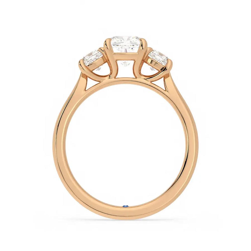 Stunning 3 Stone Cushion Cut Moissanite Engagement Ring with Hidden Anniversary Accent - Perfect for Proposals, Anniversaries & Special Occasions