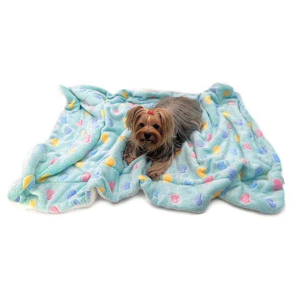 Double Layer Ultra Soft Plush Heart Blanket - Cozy & Warm Blue Throw for Bed, Couch, and Home Decor | Perfect for Gifts, Valentine's Day & Winter Snuggling