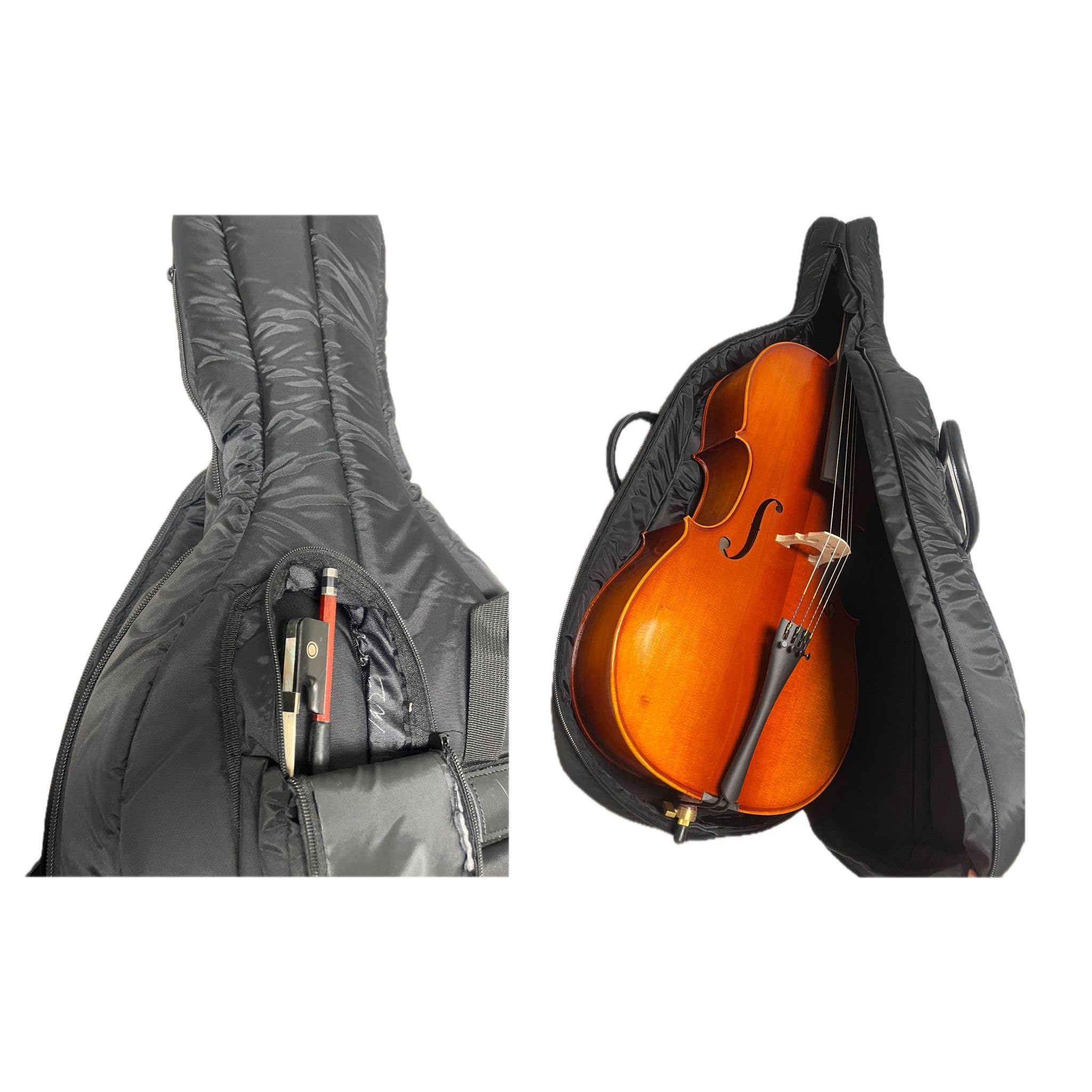 Vio Music® Thick Foam Padded Soft Cello Case - Protective Cover for 1/2 Size Cello - Perfect for Travel, Storage & School Orchestra Practice