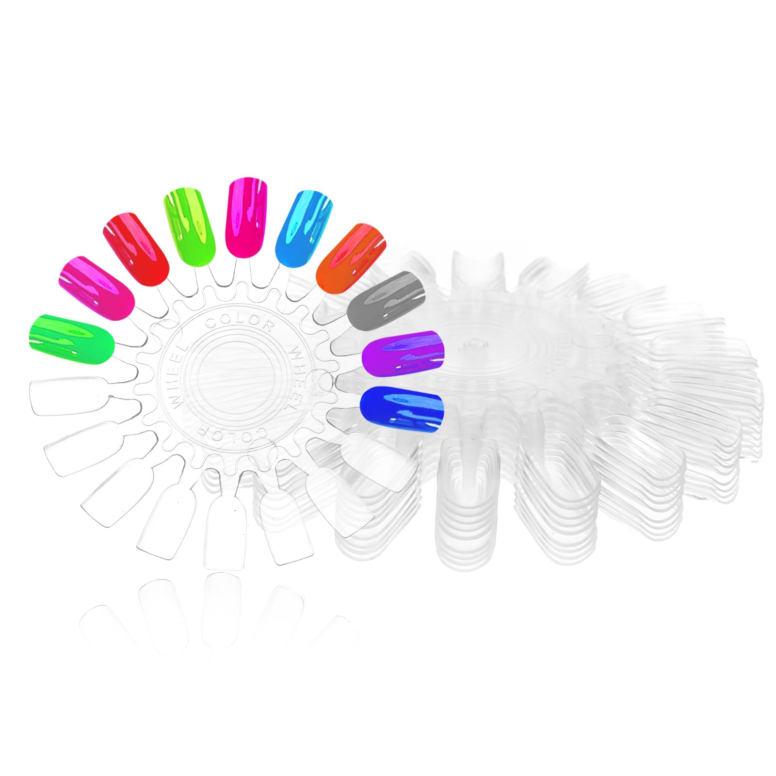 10 Pcs Clear Nail Swatch Wheels - Ellipsoid Nail Polish Color Swatches for Manicure Practice & Professional Display | Perfect for Salon Artists, DIY Nail Enthusiasts & Nail Polish Color Organization