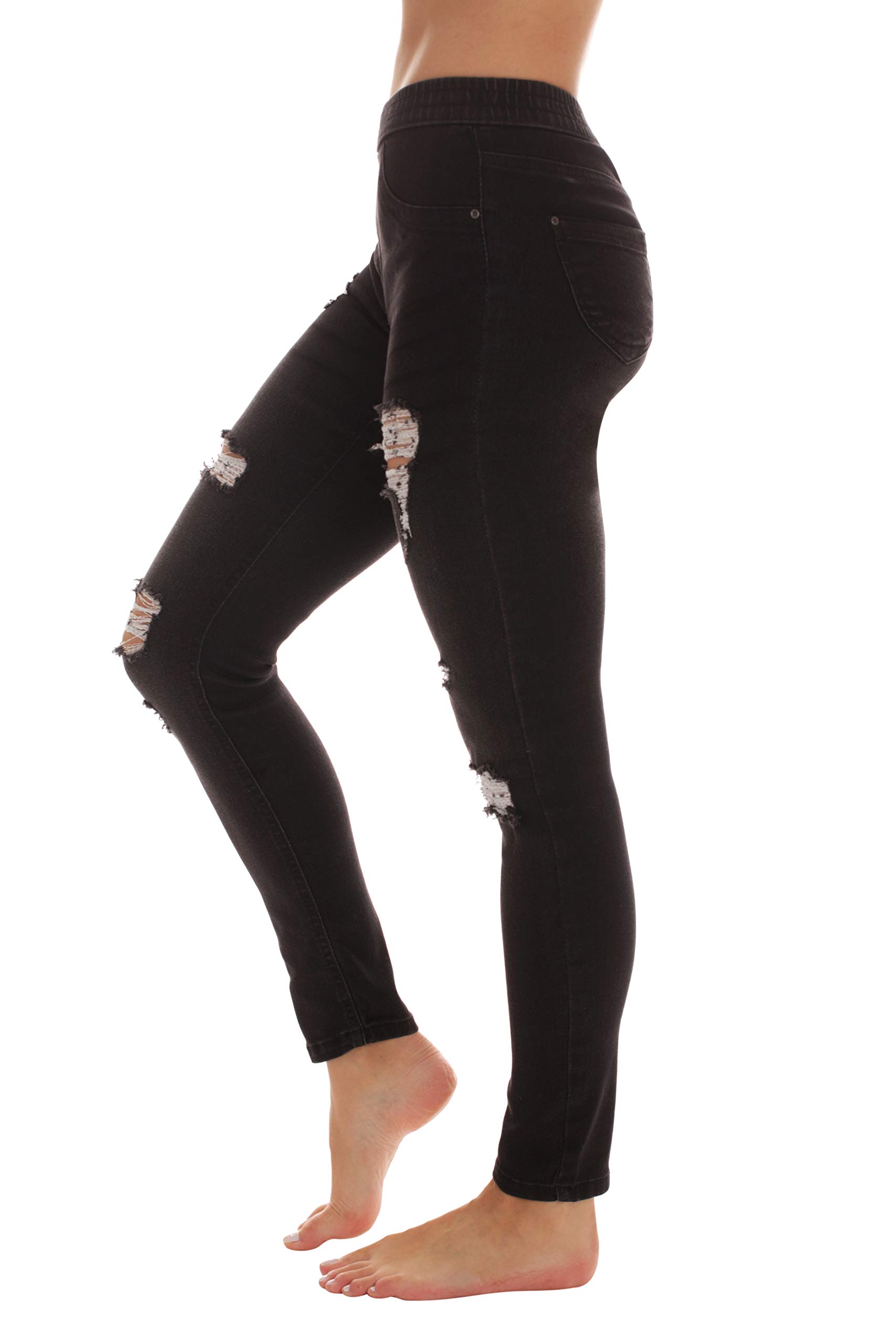 Just Love Women's Ripped Denim Jeggings - Stretch Skinny Jeans Leggings for Casual Wear, Night Out & Everyday Comfort