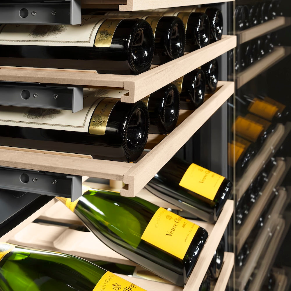 ZLINE 18 Inch 9.0 Cubic Feet Triple Zone 68 Bottle Left Hinge Column Wine Cooler - Black Stainless Steel (RCWVL BS 18) | Perfect for Home Bars, Wine Cellars & Entertaining Spaces