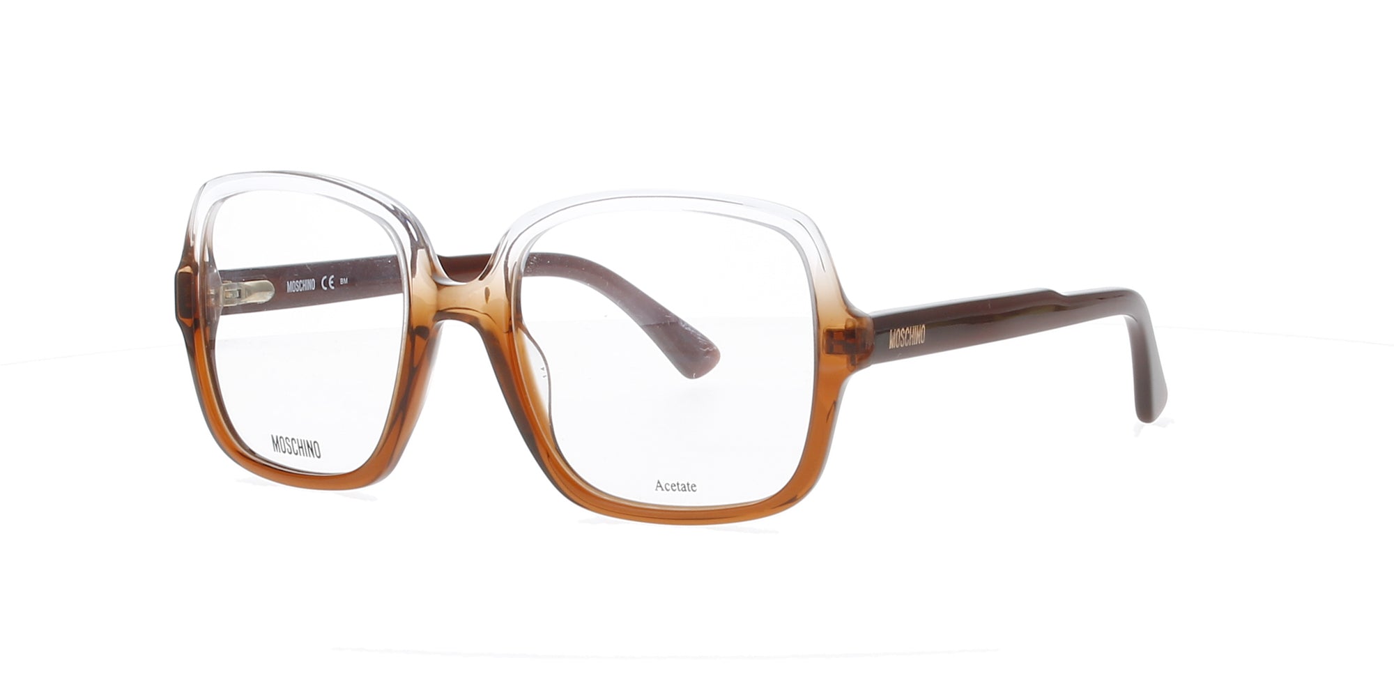 Stylish Moschino Gradient Crystal & Brown Eyeglass Frames for Women - Perfect for Fashion, Office, and Everyday Wear