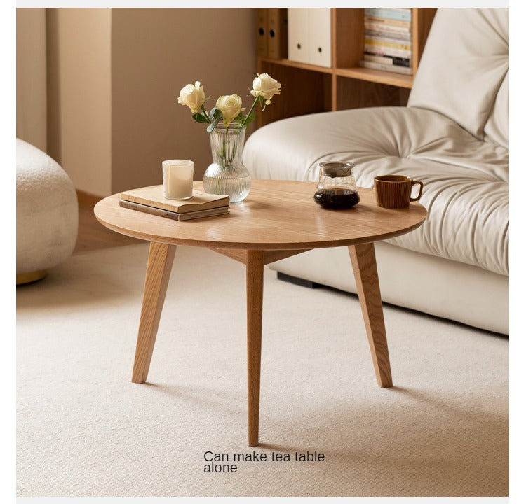 Solid Oak & Black Walnut Wood Side Table - Nightstand, End Table for Living Room, Bedroom, Office | Rustic Modern Furniture for Home Decor