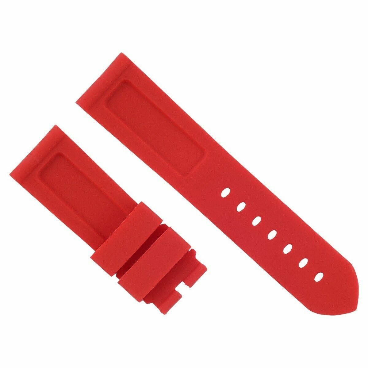 22mm-24mm Rubber Diver Watch Band Strap with Deployment Clasp Buckle - Compatible with Panerai Watches - Waterproof & Durable Replacement Watch Strap for Diving, Swimming & Outdoor Activities