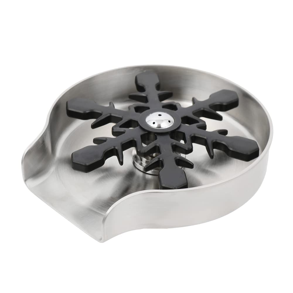 Brushed Nickel Metal Glass Rinser - Automatic Cup Washer & Sink Attachment for Kitchen & Bar, Perfect for Dishwashing and Beverage Preparation