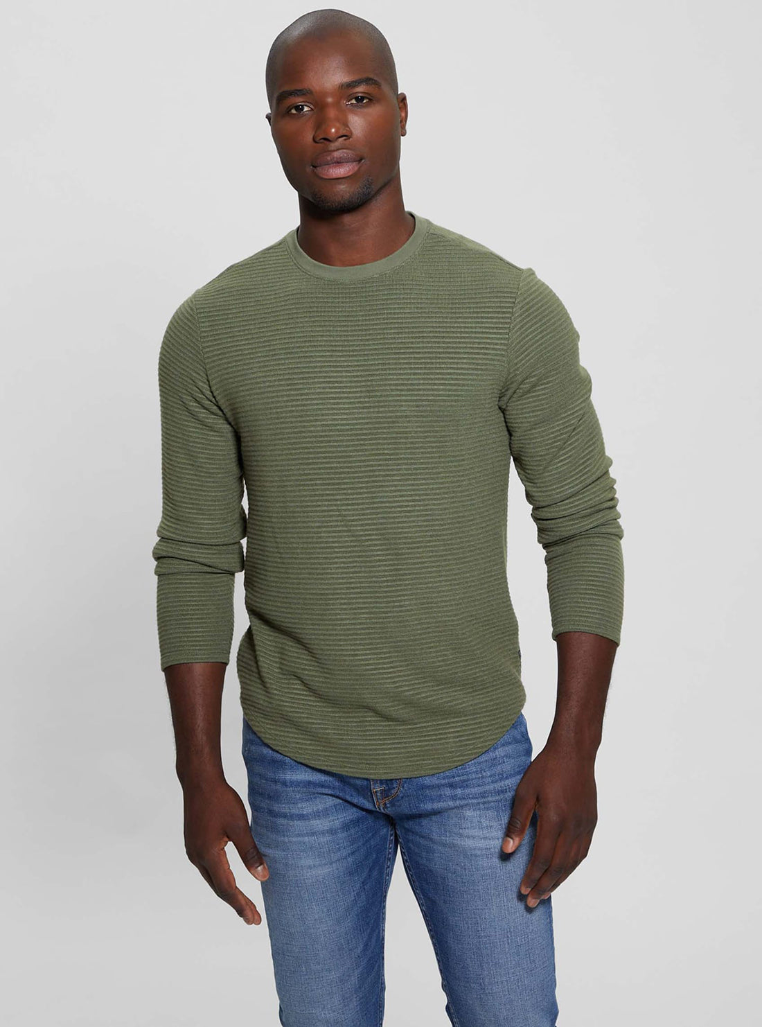 Green Hudson Linear Knit Jumper for Women - Soft Casual Pullover Sweater for Fall & Winter - Perfect for Office, Travel and Everyday Wear