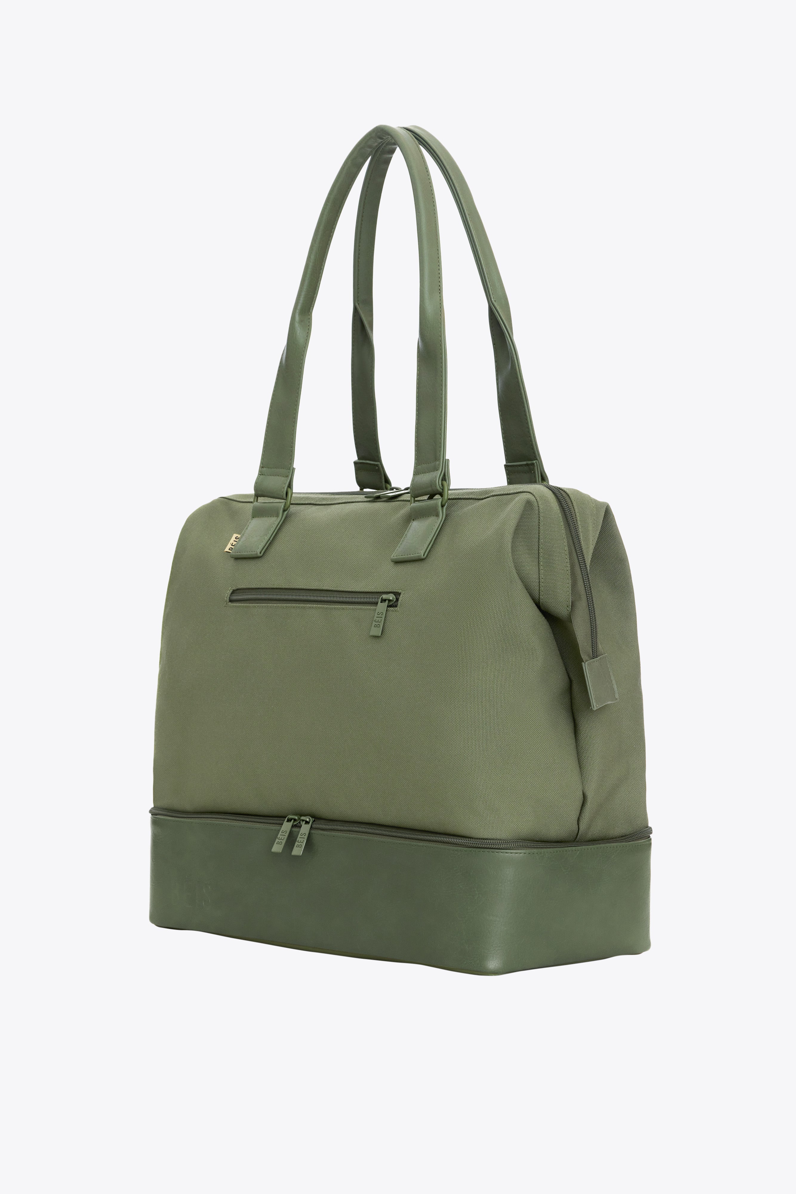 Mini Weekender Bag in Olive Green - Perfect for Travel, Gym & Weekend Getaways | Lightweight & Durable Carry-On Tote