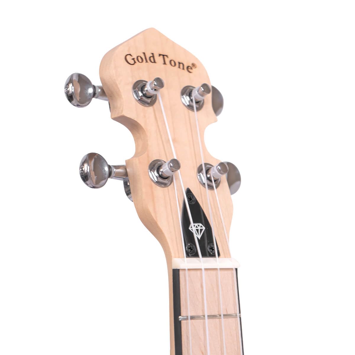 Gold Tone LGLT-A LED Light Up See-Through Banjo Ukulele with Amethyst Gem - Transparent Electric Ukelele for Stage Performance & Nighttime Playing
