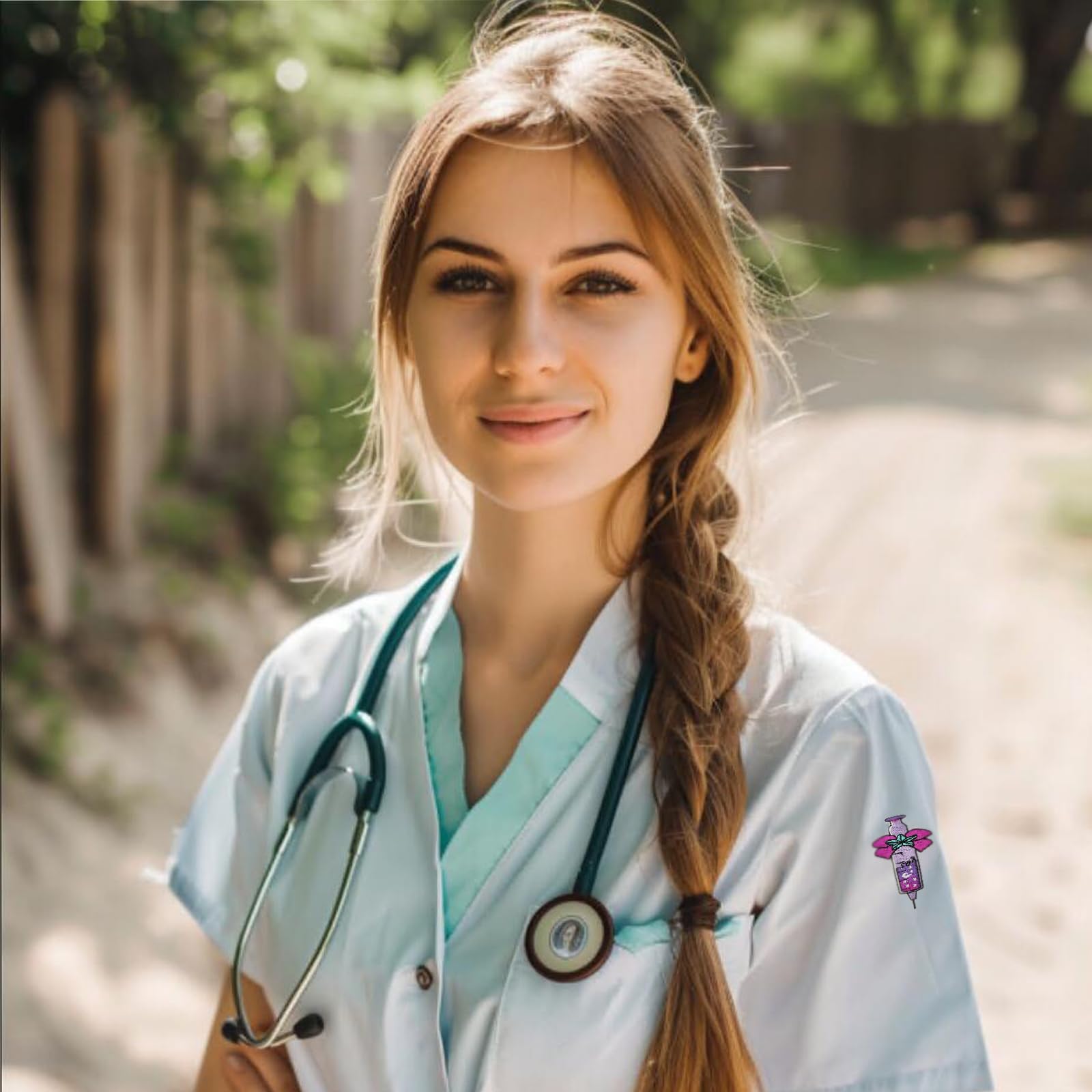 Cute Nurse & Phlebotomist Embroidered Iron-On Patch for Scrubs, Jackets & Bags - Medical Uniform Accessory for Healthcare Workers
