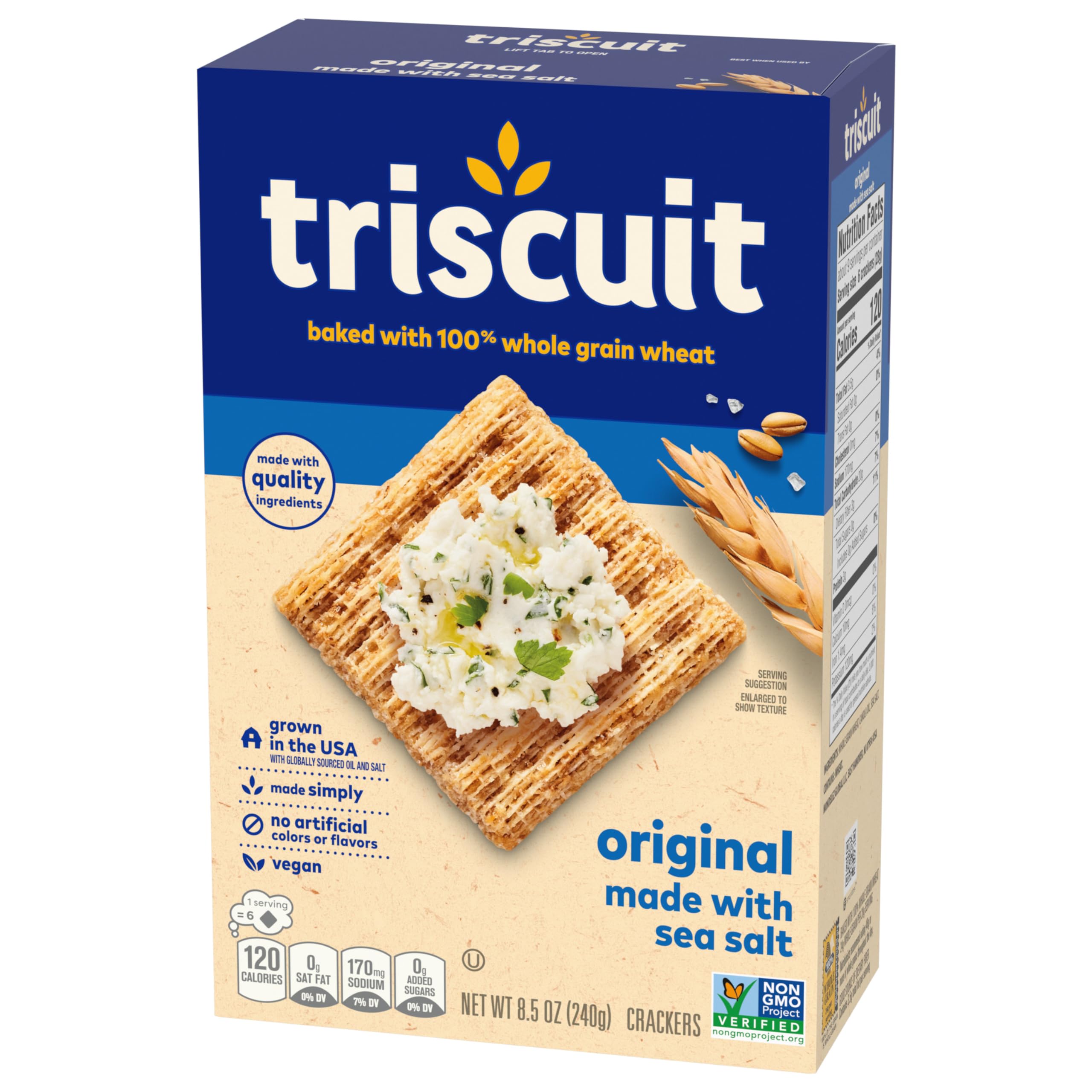 Triscuit Original Whole Grain Wheat Crackers - Vegan, Healthy Snack - Bulk Pack of 12 (8.5 oz Boxes) - Perfect for Lunch Boxes, Office Snacks & Party Platters